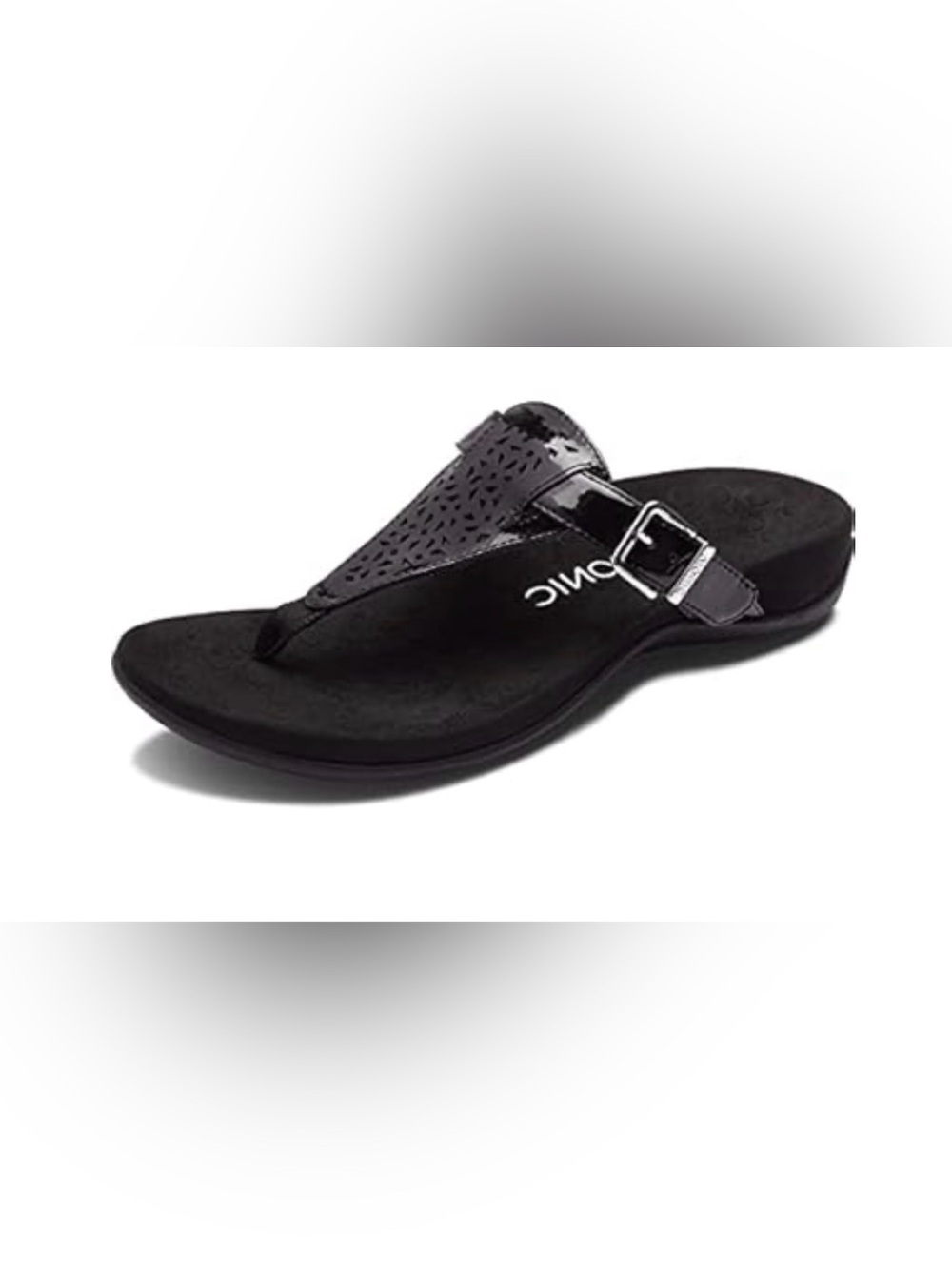 Vionic Tropez Paden Strap Sandal Black Patent 10